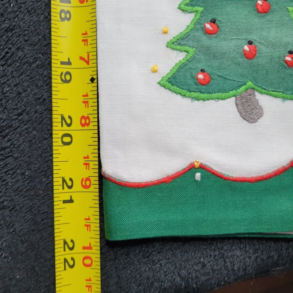 NEW Vintage 1984 Lillian Vernon Christmas Tree Towels Embroidered Applique Set 2
